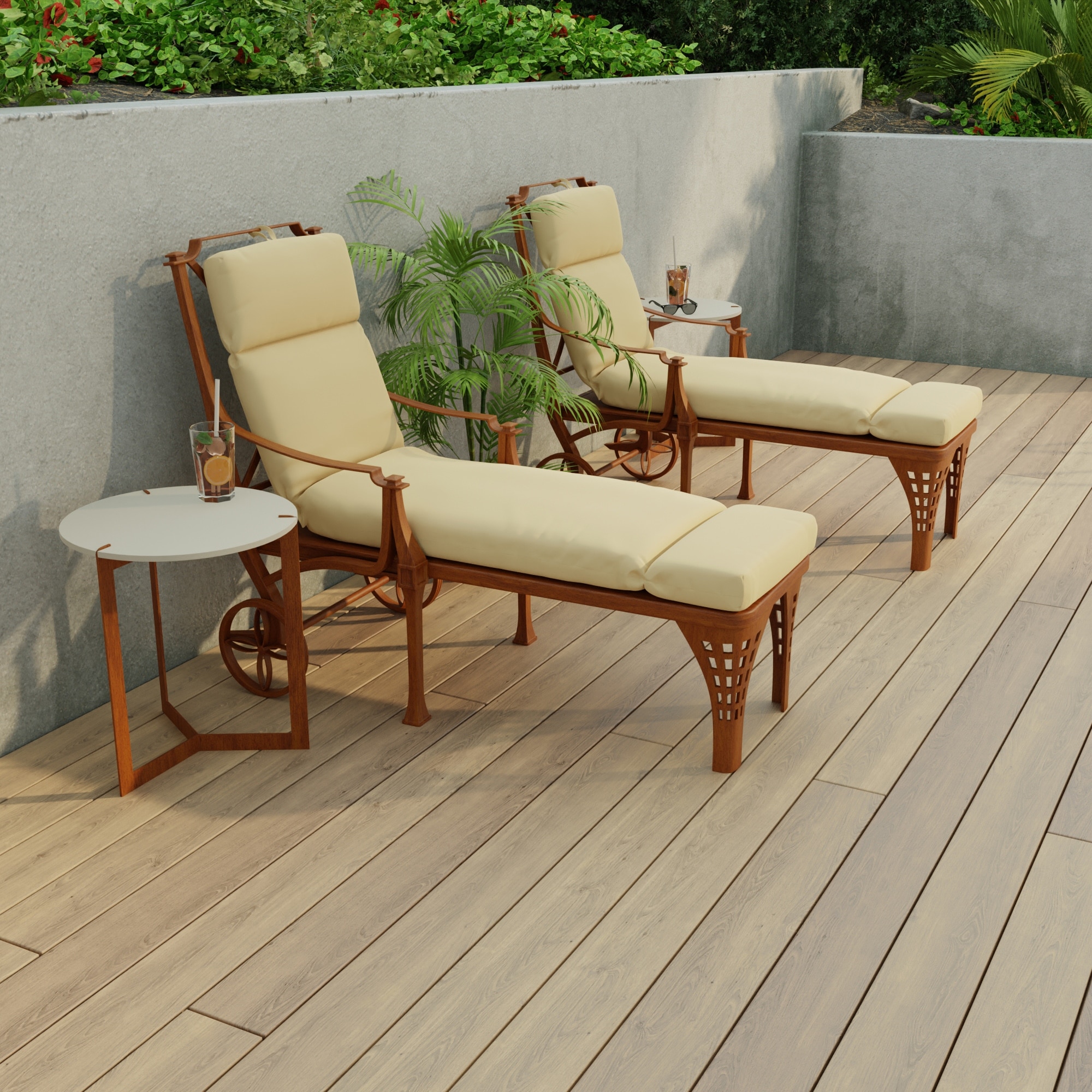 72 x 22 Grey Quatrefoil Outdoor Chaise Lounge Cushion with Ties and Loop 72 L x 22 W x 3.5 H Bed Bath Beyond 37233796