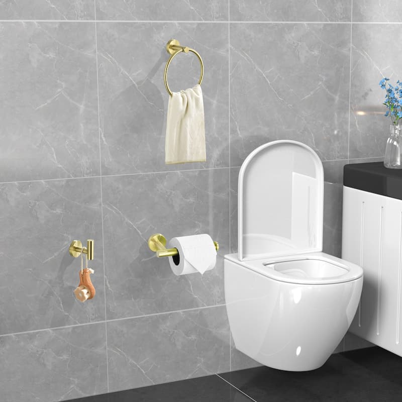 3-Piece Bathroom Hardware Set Bathroom Hardware Accessories Sets SUS304 Stainless Steel Bath Shower Set - N/A