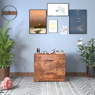 Modern Elegant Bedside Table With 2-Drawer