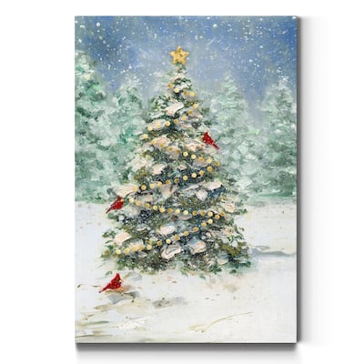 Cardinals and Christmas-Premium Gallery Wrapped Canvas - Ready to Hang