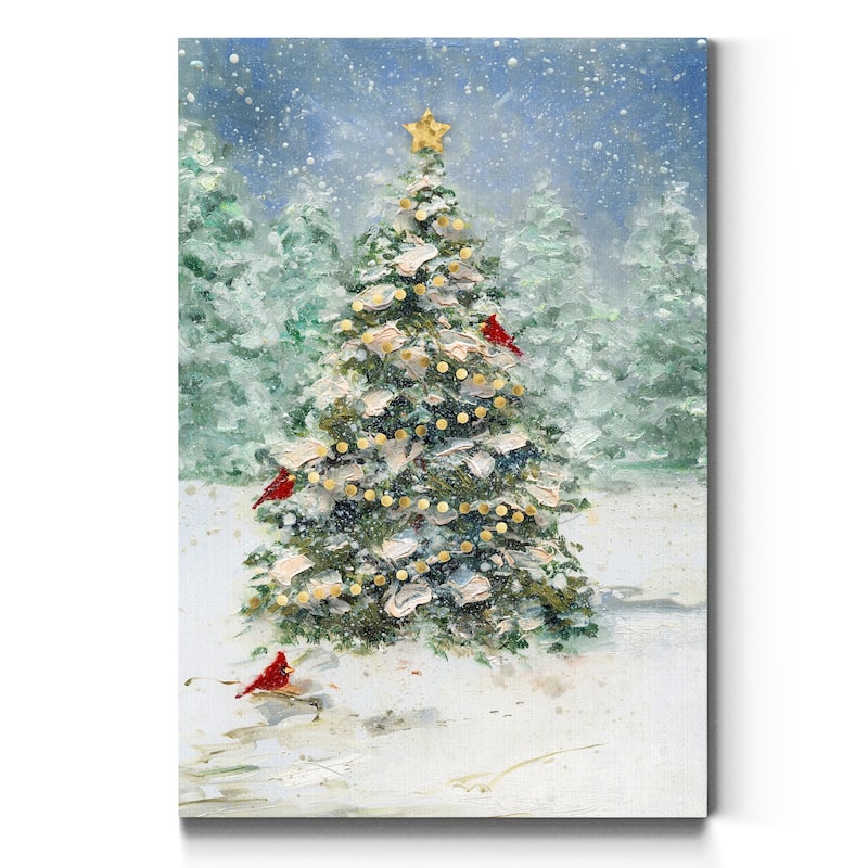 Cardinals and Christmas-Premium Gallery Wrapped Canvas - Ready to Hang