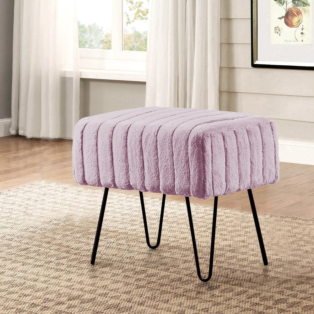 Serenta SuperMink Fauxfur Ottoman Bench