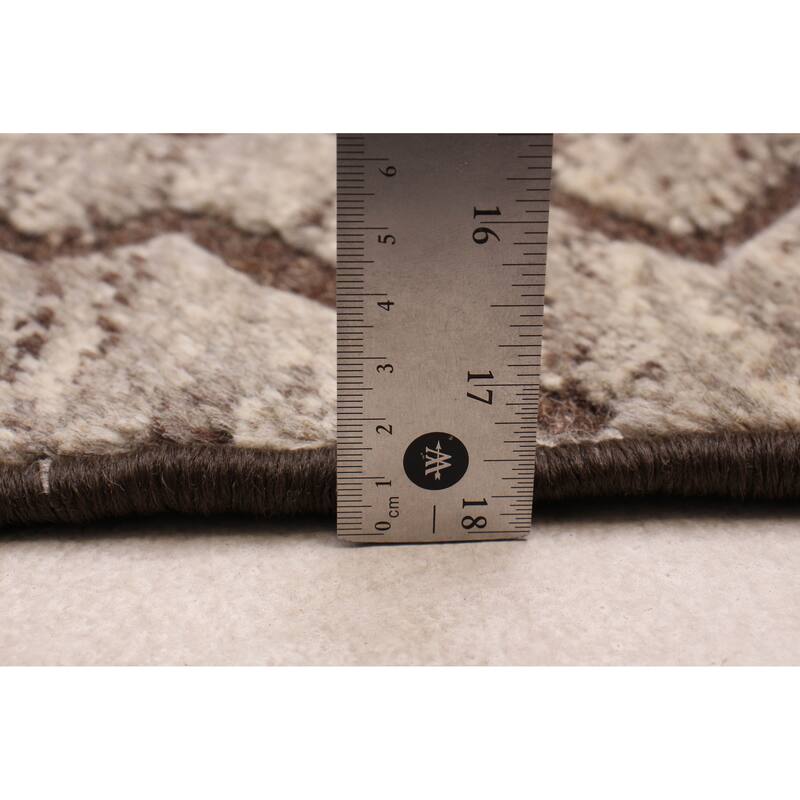 ECARPETGALLERY Hand-knotted Tangier Taupe Wool Rug - 2'5 x 7'8