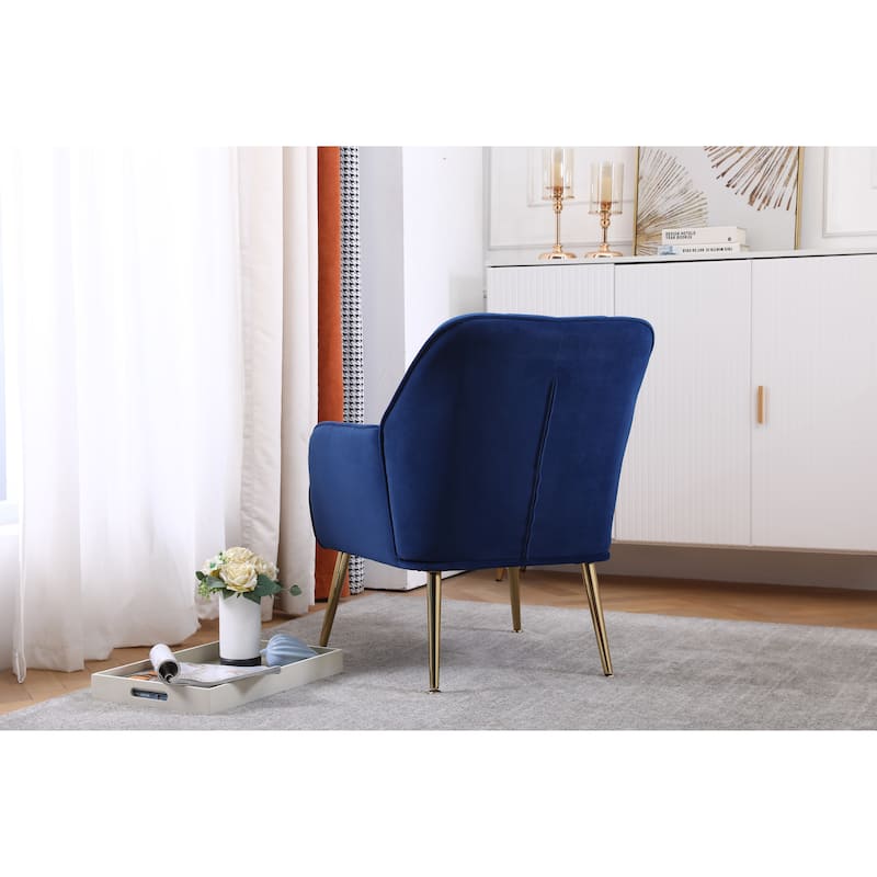 Velvet Dining Chair Club Chair Barrel Chair Side Chair, Navy