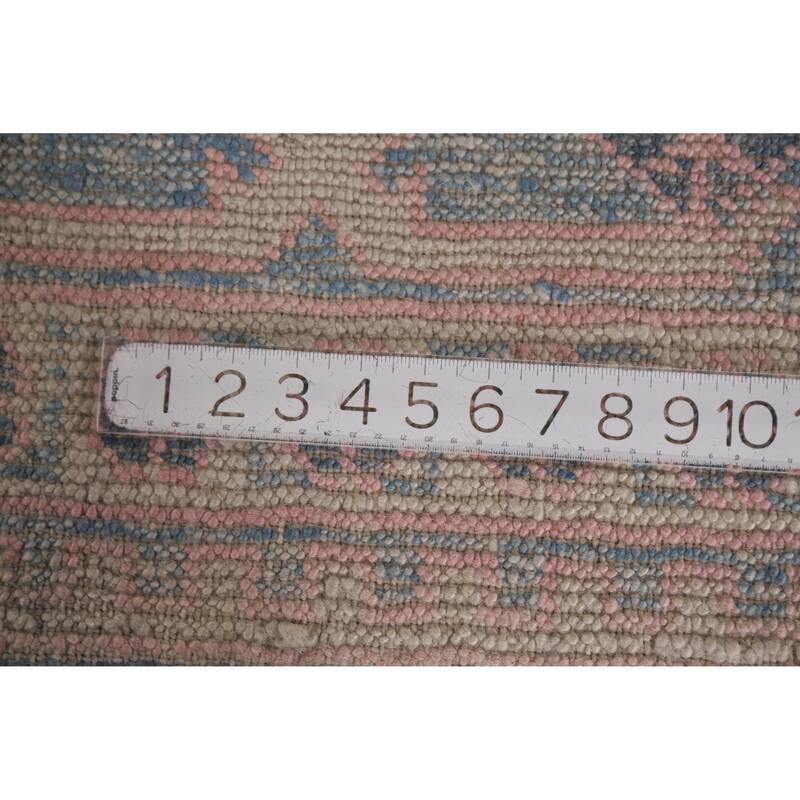 Hand Knotted Oriental 100% Wool Carpet Transitional All-Over Navy Blue & Blues Oushak Area Rug - 10' 10'' X 8' 0''