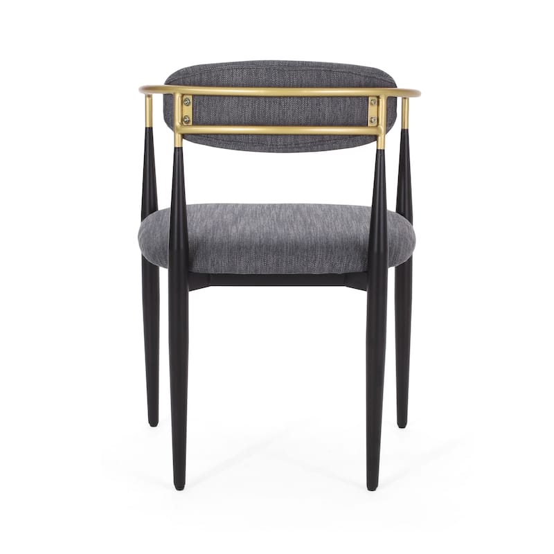 Modern Industrial Elmore Upholstered Dining Chairs (Set of 2) with Iron Frame by Christopher Knight Home