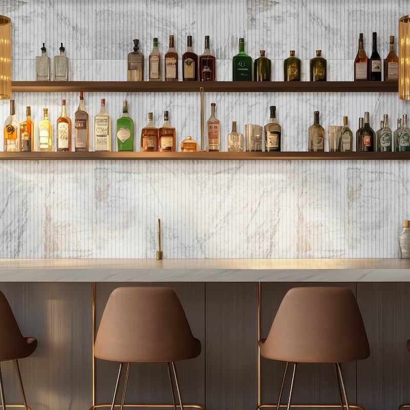 Ackland AKM-M-FL24X12FTLH-CA Flutelle - 12" x 24" Marble Linear Wall