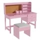 preview thumbnail 8 of 18, Adjustable Tilt Kids Desk and Chair Set - Wooden Study Table with Drawer, Cork Board & Hutch - Student Writing Desk