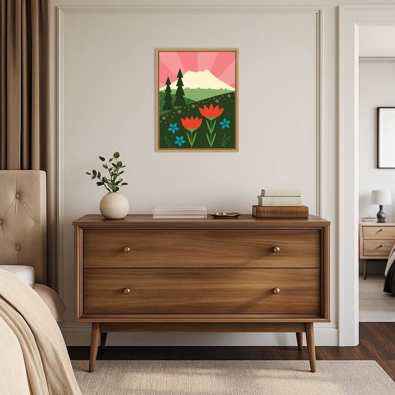 Mt St Helens by Amber Leaders Designs Framed Canvas Wall Art Print