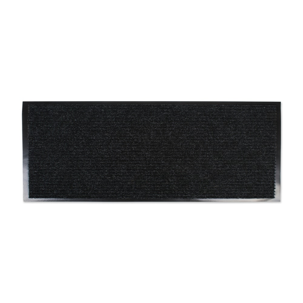 J&M Charcoal Ribbed Walk Off Utility Runner 22x60