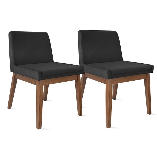 Set of 2 Brown Wood Leg Dining Room Chair with Cushion Back Upholstered Hotel Chanel Volcanic. Opens flyout.