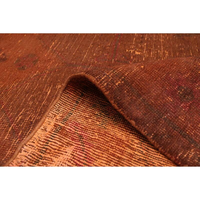 ECARPETGALLERY Hand-knotted Color Transition Burnt Orange Wool Rug - 4'6 x 9'10