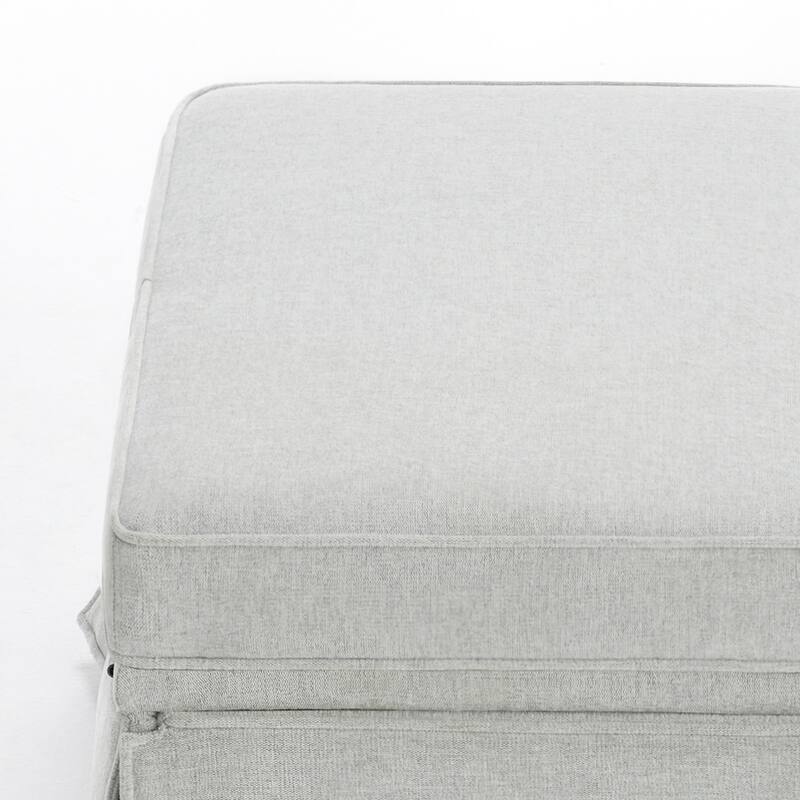 Rectangle Chenille Upholstered Storage Ottoman