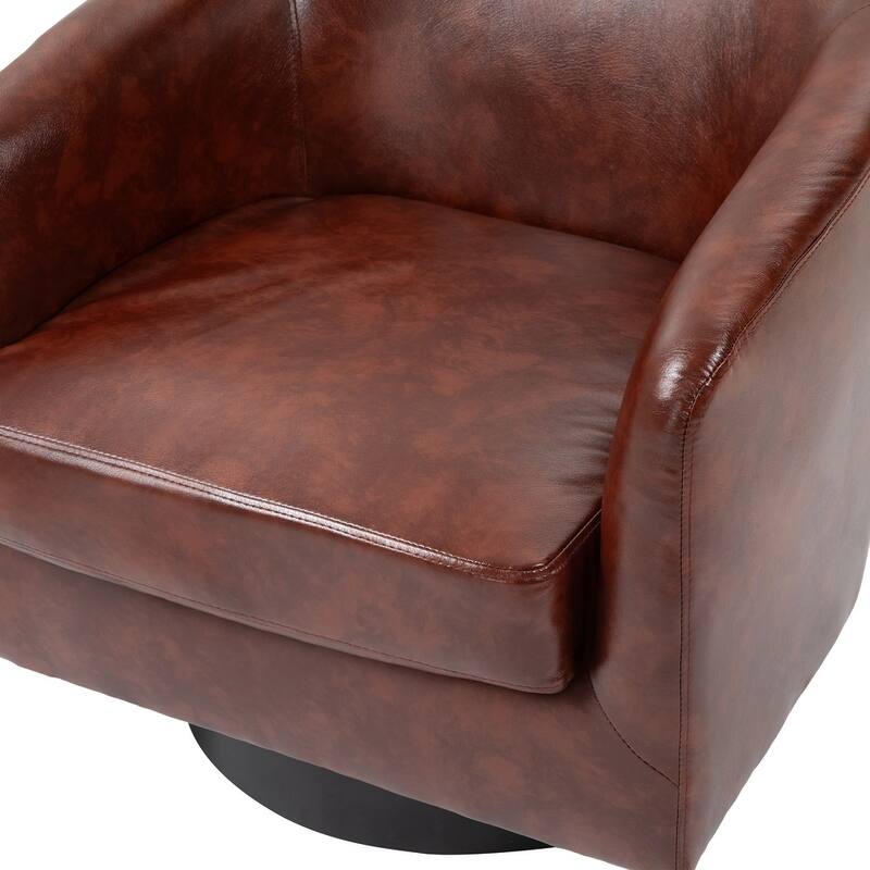 2 Set Modern Wide Round Swivel Accent Barrel Chairs
