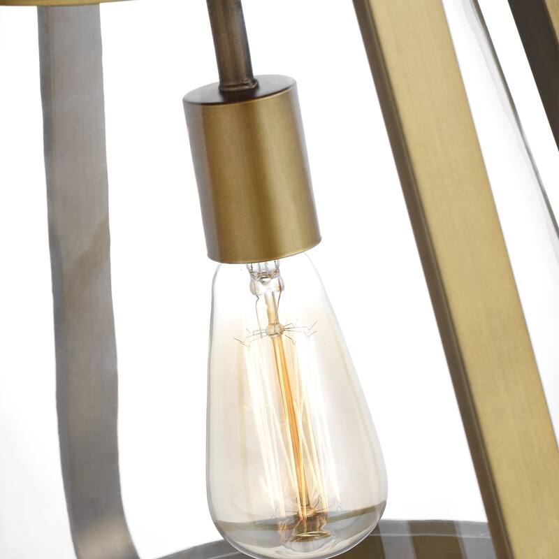 Everett 1 Light 14 Inch Pendant Natural Brass with Clear Glass - Natural Brass