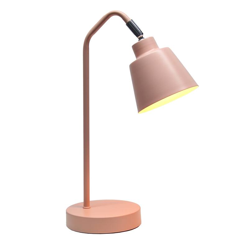 Angled Arm Desk Lamp with Adjustable Cone Shade - 16" - Pink