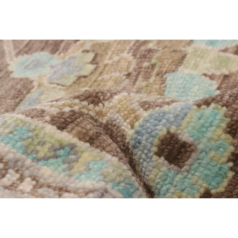 ECARPETGALLERY Hand-knotted Modern Oushak Dark Brown Wool Rug - 12' 1" x 15'