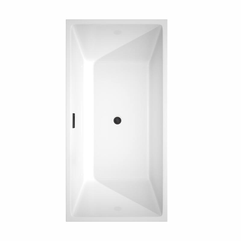 Wyndham Collection Sara 63" Freestanding Soaking Tub with Tub Filler