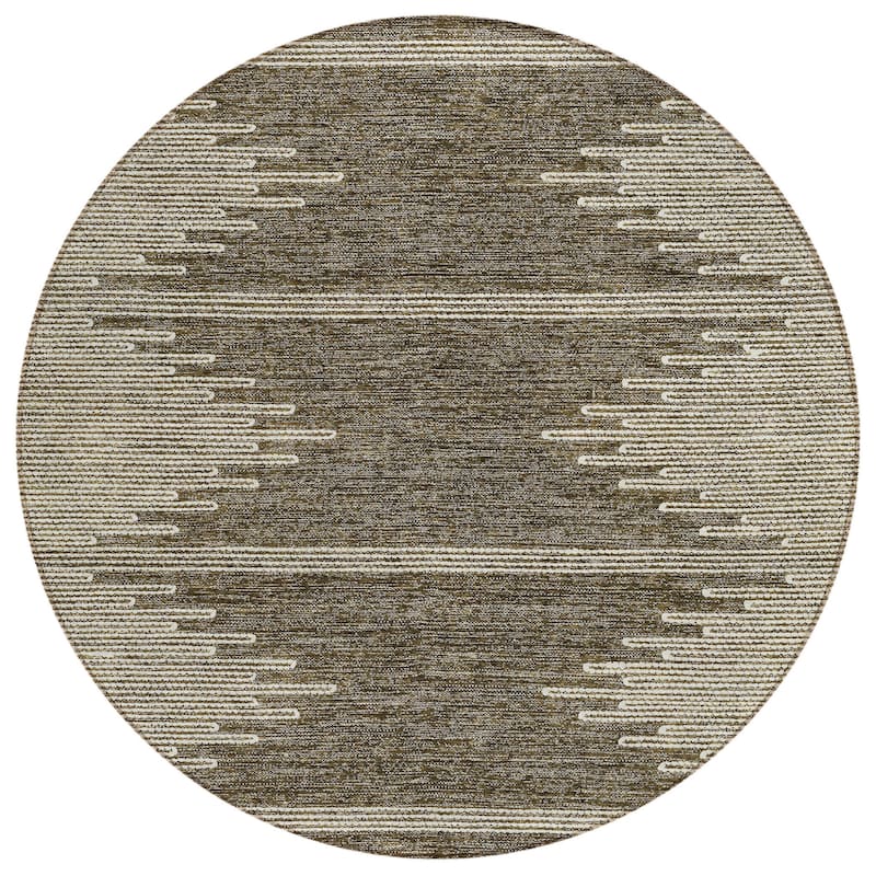 HomeRoots Abstract Transitional Rectangle Outdoor Rug