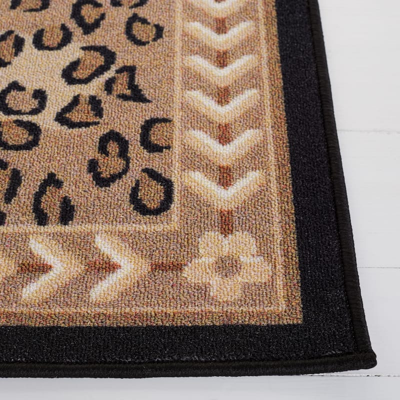 SAFAVIEH Journey Machine Washable Slip Resistant Katrina Leopard Rug