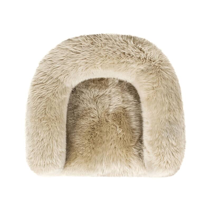 Avalon 35" Rustic Sheepskin Split Barrel Back Accent Chair