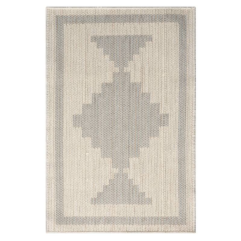 Terra by Obeetee Canyon Medallion Rug - Cream/Onyx - 2' x 3'
