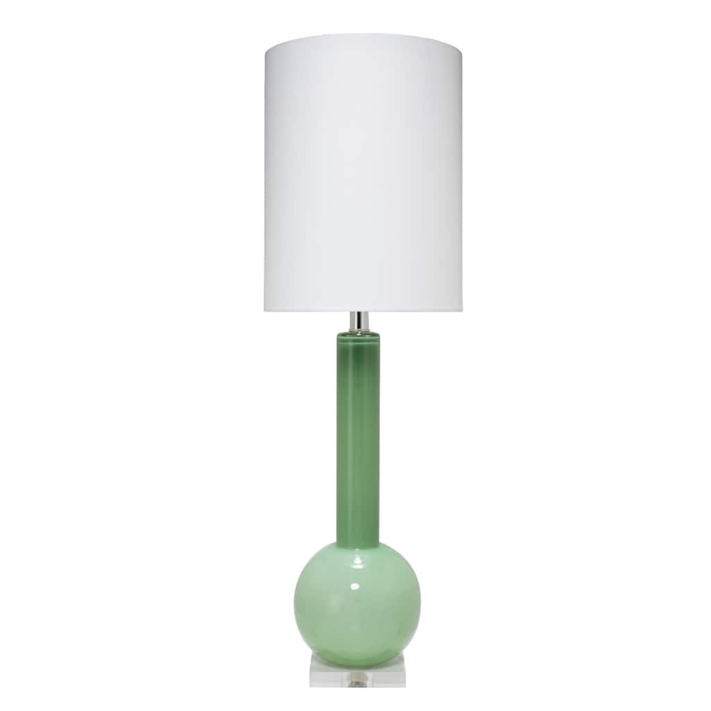 Jamie Young Studio Glass Table Lamp With Tall Thin Drum Shade