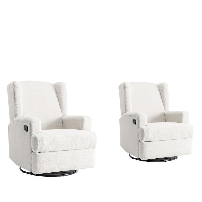 UIXE Upholstered Modern Swivel Glider Rocker Recliner