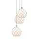 Option Polished Nickel / White Glass with White Rope
