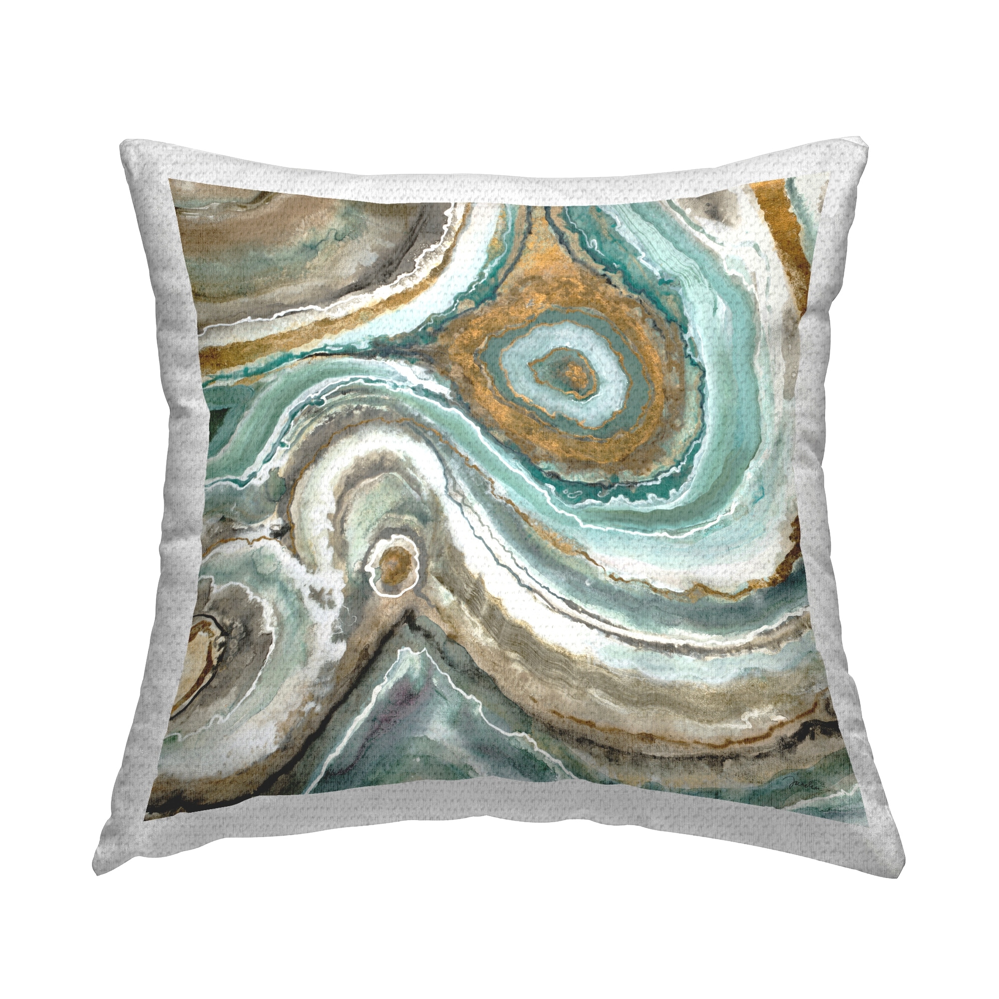 Stupell Abstract Agate Geode Pattern Printed Outdoor Throw Pillow Design by Liz Jardine