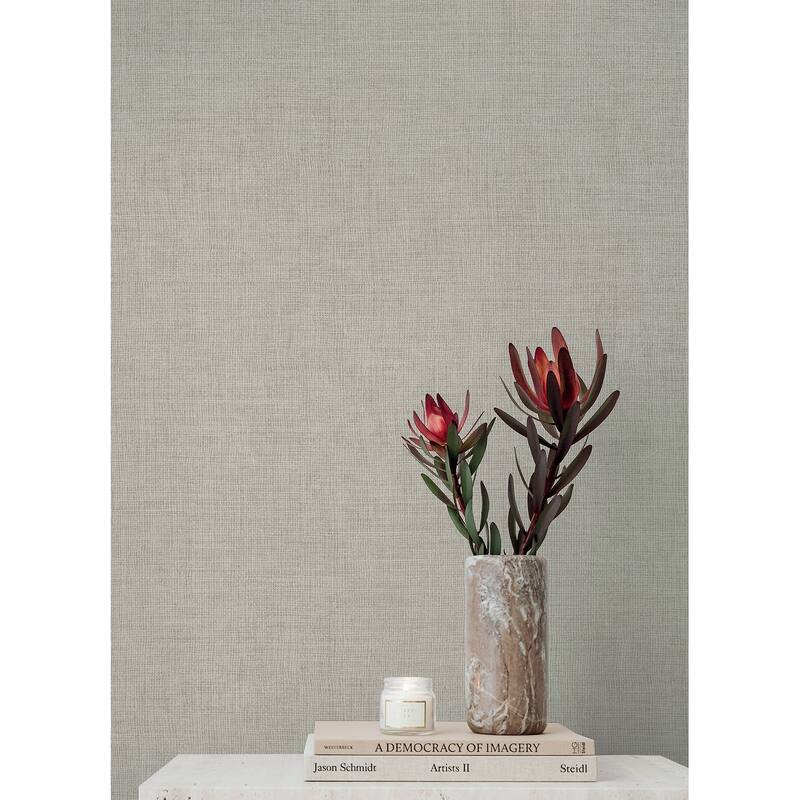 A-Street Prints Alba Beige Open Weave Wallpaper