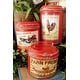 preview thumbnail 1 of 9, Red Tin Farmhouse Decorative Jar (Set of 3) - S/3 6", 8", 11"H