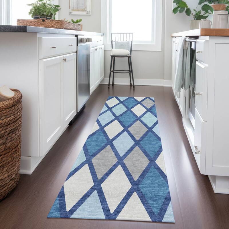 Machine Washable Indoor/ Outdoor Chantille Prism Diamond Rug