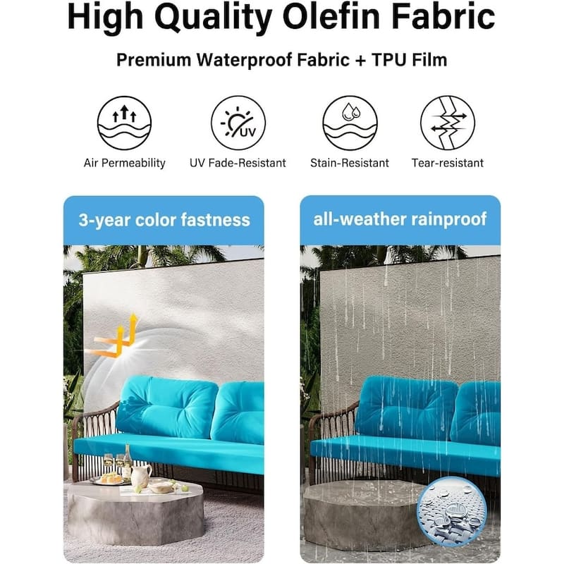 WINSOON 46 x 26 Inch Outdoor Loveseat Cushion Set Waterproof and Resistant