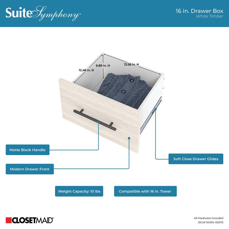 ClosetMaid SuiteSymphony Modern 16 x 10-inch Drawer
