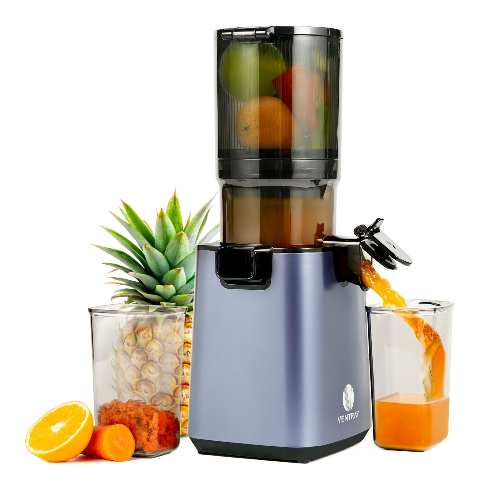Ventray Cold Press Juicer, Juicer Machine with 5.1 Inch Large Feed Chute for Whole Fruits & Vegetables - Purple