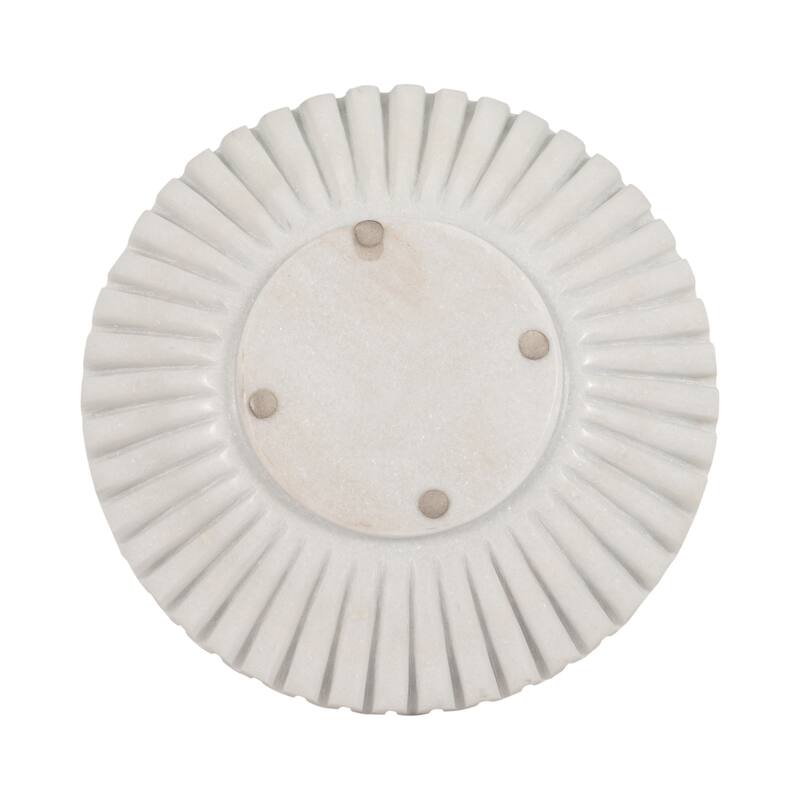 Sagebrook Home Ceramic Decorative Bowl in Elegant White, Modern Home Decor, Single Piece, 12 Inches - 12" x 12" x 3"