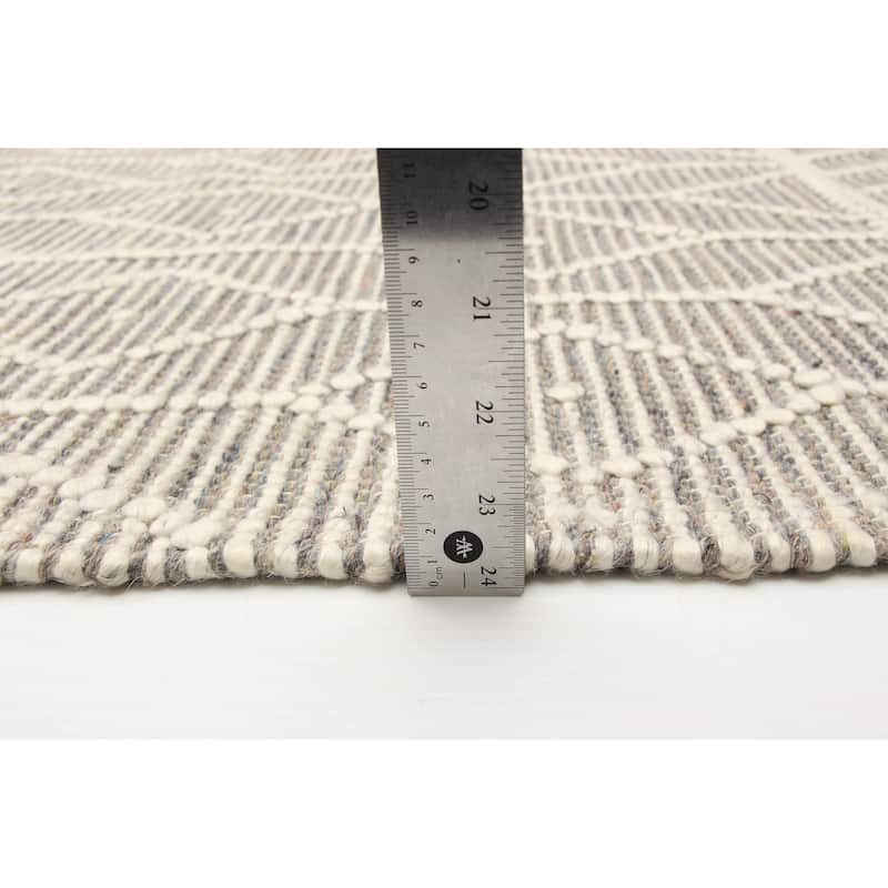 ECARPETGALLERY Braid weave Sienna Cream Wool Rug - 6'0 x 9'0