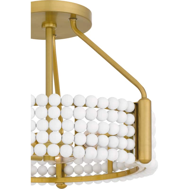Molly 3-Light Brushed Gold Semi-Flush Mount