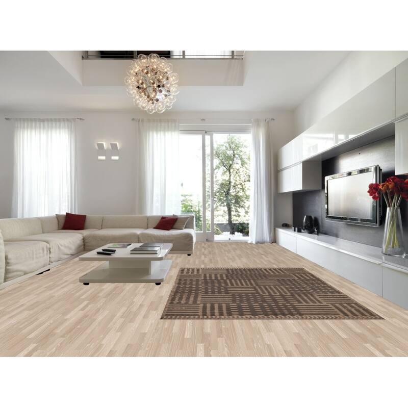 Brown Moroccan Modern Area Rug Hand-Knotted Wool Carpet - 7'9"x 10'8"