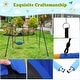 preview thumbnail 10 of 12, Saucer Swing with Stand for Kids Outdoor