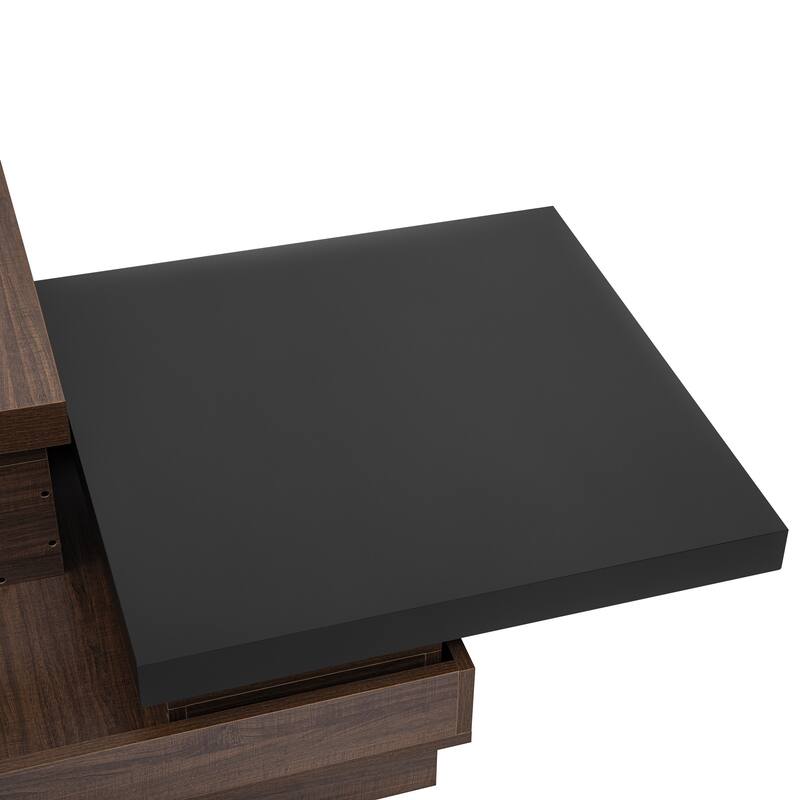 35.4" Modern Coffee Table with Rotatable Top and 1 Hidden Storage Space