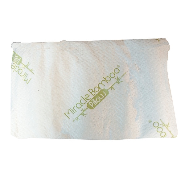 Miracle Bamboo Shredded Memory Foam Pillow King White Bed
