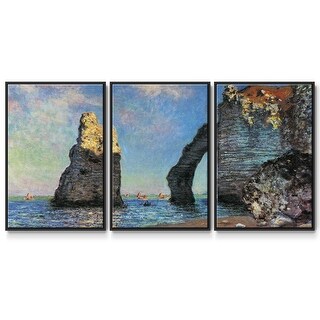 The rocky cliffs of Étretat by Monet - Multi Piece Framed Canvas - Bed ...