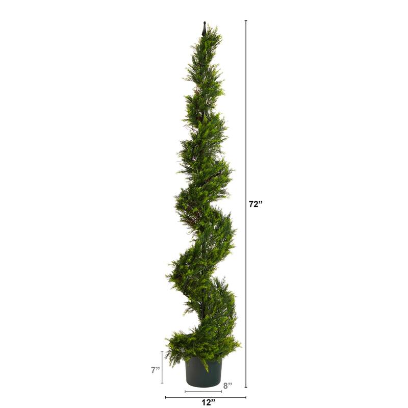 Spiral Topiary Tree Artificial Indoor Outdoor 6ft Rustic Green Décor - 51-60 Inches
