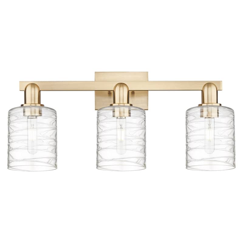 Innovations Lighting 716-3W-11-24 Cobbleskill Vanity Cobbleskill 3 - Champagne Bronze / Deco Swirl