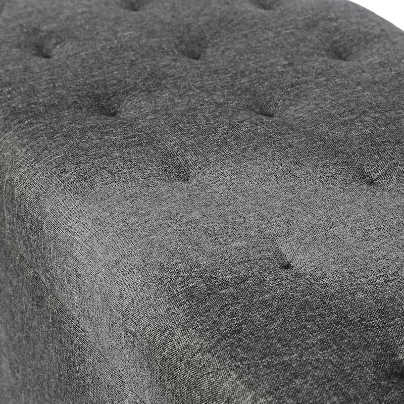 Adeco Tufted Storage Ottoman Bench for Living Room Bedroom