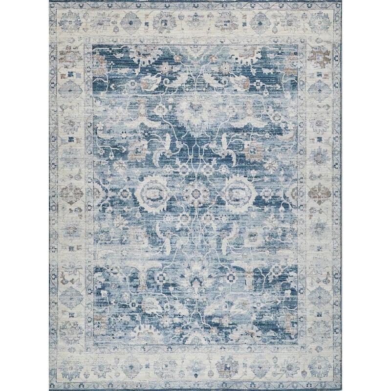Vintage Looms Blue/Beige Polyester powerloom Area Rug