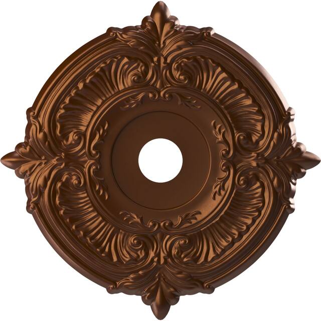 3 1/2" Inside Diameter - Attica Thermoformed PVC Ceiling Medallion - 22" Outside Diameter - Metallic Dark Copper