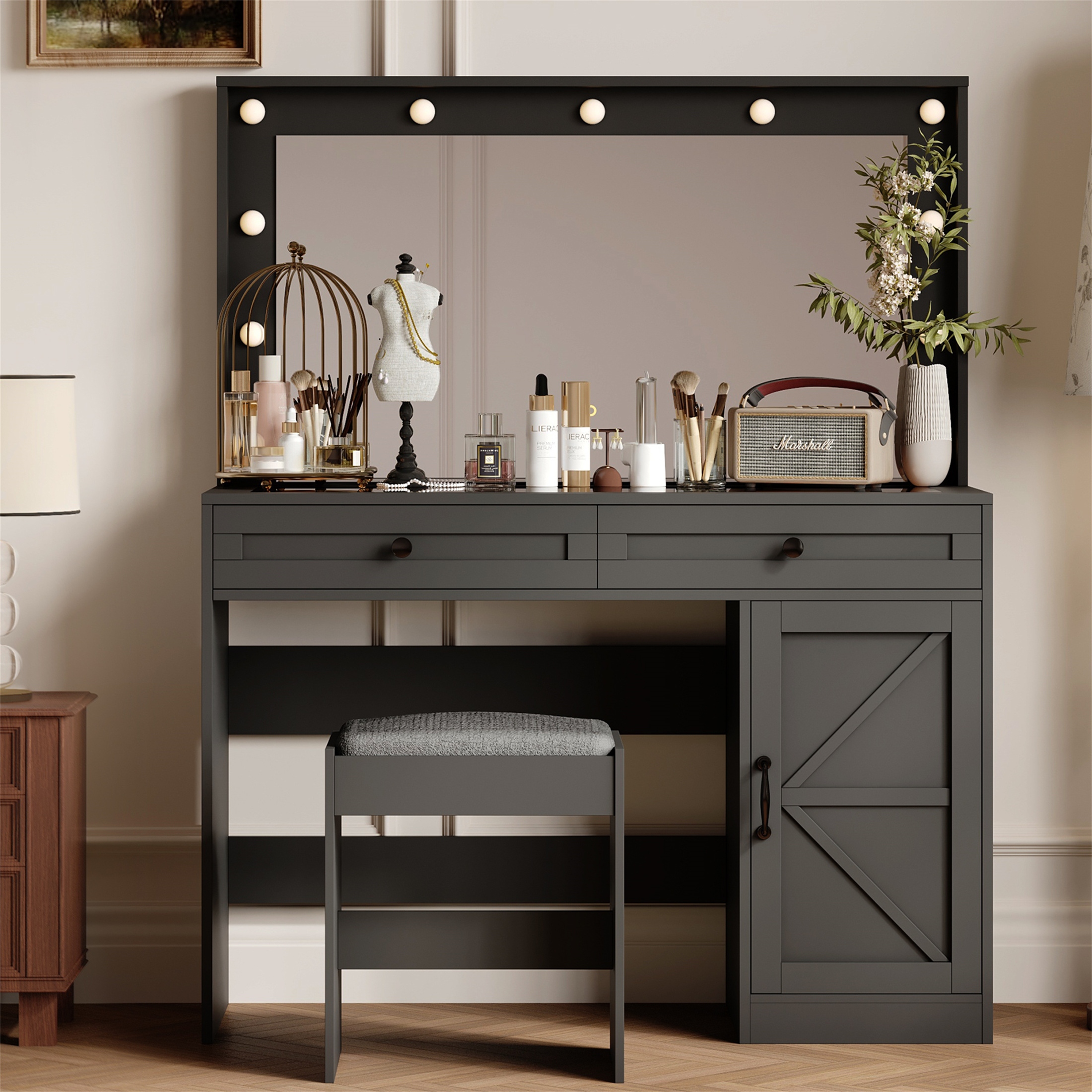 Boahaus Matilda Makeup Vanity Desk Black Bed Bath Beyond 36031198